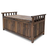 NNEDSZ Outdoor Storage Box Wooden Garden Bench Chest Toy Tool Sheds Furniture