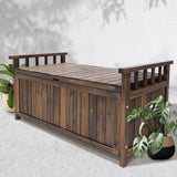 NNEDSZ Outdoor Storage Box Wooden Garden Bench Chest Toy Tool Sheds Furniture