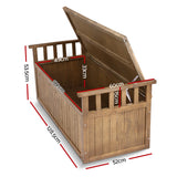 NNEDSZ Outdoor Storage Box Wooden Garden Bench 128.5cm Chest Tool Toy Sheds XL