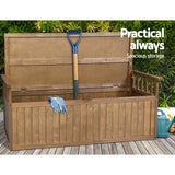 NNEDSZ Outdoor Storage Box Wooden Garden Bench 128.5cm Chest Tool Toy Sheds XL