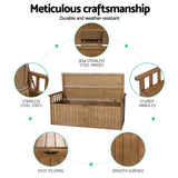 NNEDSZ Outdoor Storage Box Wooden Garden Bench 128.5cm Chest Tool Toy Sheds XL