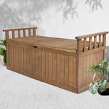 NNEDSZ Outdoor Storage Box Wooden Garden Bench 128.5cm Chest Tool Toy Sheds XL