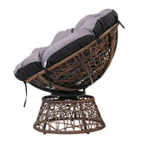 NNEDSZ Papasan Chair and Side Table Set-Brown