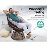 NNEDSZ Papasan Chair and Side Table Set-Brown