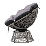 NNEDSZ Papasan Chair and Side Table Set- Grey