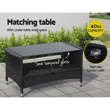 NNEDSZ 4 Piece Outdoor Dining Set Furniture Lounge Setting Table Chairs Black