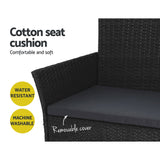 NNEDSZ 4 Piece Outdoor Dining Set Furniture Lounge Setting Table Chairs Black