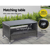NNEDSZ 4 Piece Outdoor Dining Set Furniture Setting Lounge Wicker Table Chairs