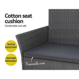 NNEDSZ 4 Piece Outdoor Dining Set Furniture Setting Lounge Wicker Table Chairs