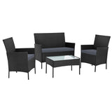 NNEDSZ Garden Furniture Outdoor Lounge Setting Wicker Sofa Patio Storage Cover Black