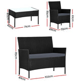 NNEDSZ Garden Furniture Outdoor Lounge Setting Wicker Sofa Patio Storage Cover Black