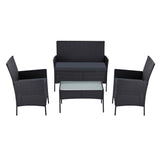 NNEDSZ Garden Furniture Outdoor Lounge Setting Wicker Sofa Patio Storage Cover Black