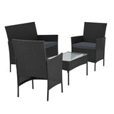 NNEDSZ Garden Furniture Outdoor Lounge Setting Wicker Sofa Patio Storage Cover Black