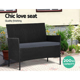 NNEDSZ Garden Furniture Outdoor Lounge Setting Wicker Sofa Patio Storage Cover Black