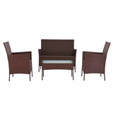 NNEDSZ 4-piece Wicker Outdoor Set - Brown
