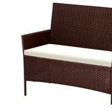 NNEDSZ 4-piece Wicker Outdoor Set - Brown