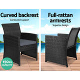 NNEDSZ Garden Furniture Outdoor Lounge Setting Wicker Sofa Set Storage Cover Black