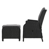 NNEDSZ Set of 2 Recliner Chairs Sun lounge Outdoor Setting Patio Furniture Wicker Sofa