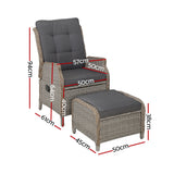 NNEDSZ Recliner Chair Sun lounge Outdoor Setting Patio Furniture Wicker Sofa