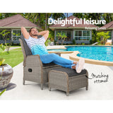 NNEDSZ Recliner Chair Sun lounge Outdoor Setting Patio Furniture Wicker Sofa