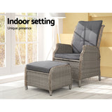 NNEDSZ Recliner Chair Sun lounge Outdoor Setting Patio Furniture Wicker Sofa
