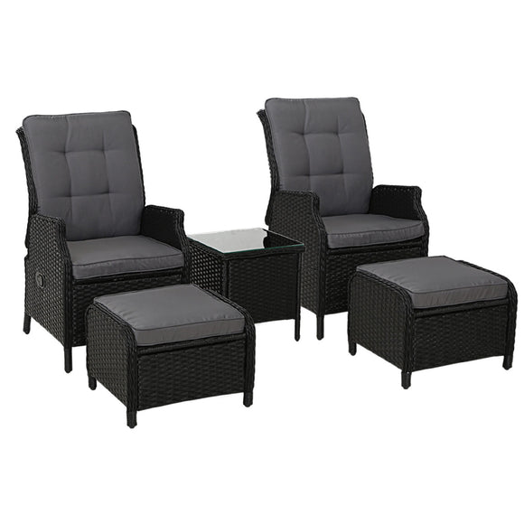 NNEDSZ Recliner Chairs Sun lounge Setting Outdoor Furniture Patio Garden Wicker