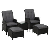 NNEDSZ Recliner Chairs Sun lounge Setting Outdoor Furniture Patio Garden Wicker
