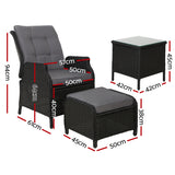NNEDSZ Recliner Chairs Sun lounge Setting Outdoor Furniture Patio Garden Wicker
