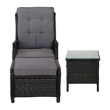 NNEDSZ Recliner Chairs Sun lounge Setting Outdoor Furniture Patio Garden Wicker
