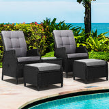 NNEDSZ Recliner Chairs Sun lounge Setting Outdoor Furniture Patio Garden Wicker