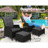 NNEDSZ Recliner Chairs Sun lounge Setting Outdoor Furniture Patio Garden Wicker