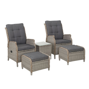NNEDSZ Recliner Chairs Sun lounge Outdoor Setting Patio Furniture Garden Wicker