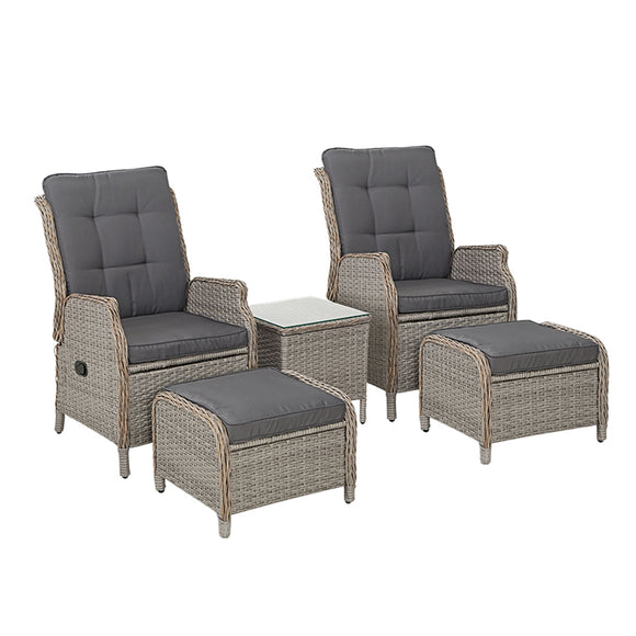 NNEDSZ Recliner Chairs Sun lounge Outdoor Setting Patio Furniture Garden Wicker