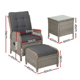 NNEDSZ Recliner Chairs Sun lounge Outdoor Setting Patio Furniture Garden Wicker