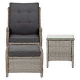 NNEDSZ Recliner Chairs Sun lounge Outdoor Setting Patio Furniture Garden Wicker