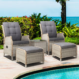 NNEDSZ Recliner Chairs Sun lounge Outdoor Setting Patio Furniture Garden Wicker