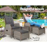 NNEDSZ Recliner Chairs Sun lounge Outdoor Setting Patio Furniture Garden Wicker