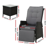 NNEDSZ Recliner Chairs Sun lounge Setting Outdoor Furniture Patio Wicker Sofa