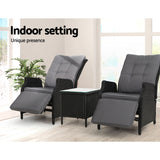 NNEDSZ Recliner Chairs Sun lounge Setting Outdoor Furniture Patio Wicker Sofa
