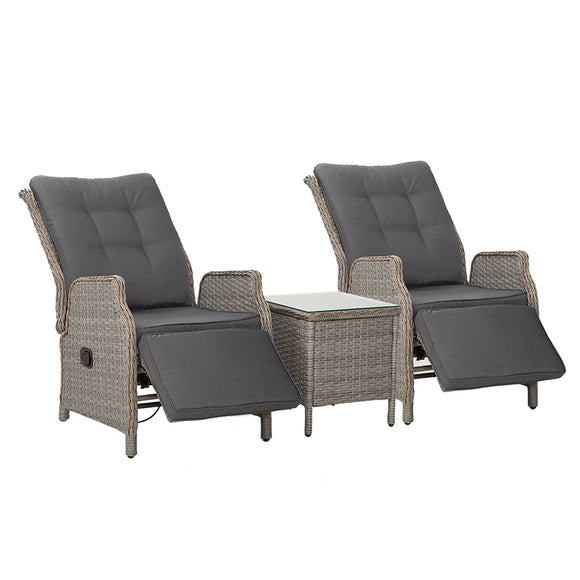 NNEDSZ Recliner Chairs Outdoor Sun lounge Setting Patio Furniture Wicker Sofa