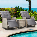 NNEDSZ Recliner Chairs Outdoor Sun lounge Setting Patio Furniture Wicker Sofa