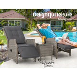 NNEDSZ Recliner Chairs Outdoor Sun lounge Setting Patio Furniture Wicker Sofa