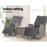 NNEDSZ Recliner Chairs Outdoor Sun lounge Setting Patio Furniture Wicker Sofa