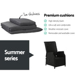 NNEDSZ Set of 2 Recliner Chairs Sun lounge Outdoor Furniture Setting Patio Wicker Sofa Black