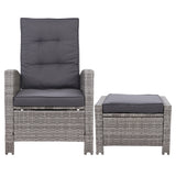 NNEDSZ Set of 2 Sun lounge Recliner Chair Wicker Lounger Sofa Day Bed Outdoor Chairs Patio Furniture Garden Cushion Ottoman Gardeon