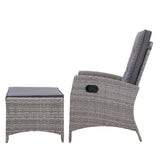 NNEDSZ Set of 2 Sun lounge Recliner Chair Wicker Lounger Sofa Day Bed Outdoor Chairs Patio Furniture Garden Cushion Ottoman Gardeon