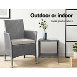 NNEDSZ Side Table Coffee Patio Outdoor Furniture Rattan Desk Indoor Garden Grey