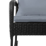 NNEDSZ 3 Piece Outdoor Chair Rocking Set - Black