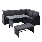 NNEDSZ Outdoor Furniture Dining Setting Sofa Set Wicker 8 Seater Storage Cover Black