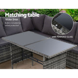 NNEDSZ Outdoor Furniture Dining Setting Sofa Set Lounge Wicker 8 Seater Mixed Grey